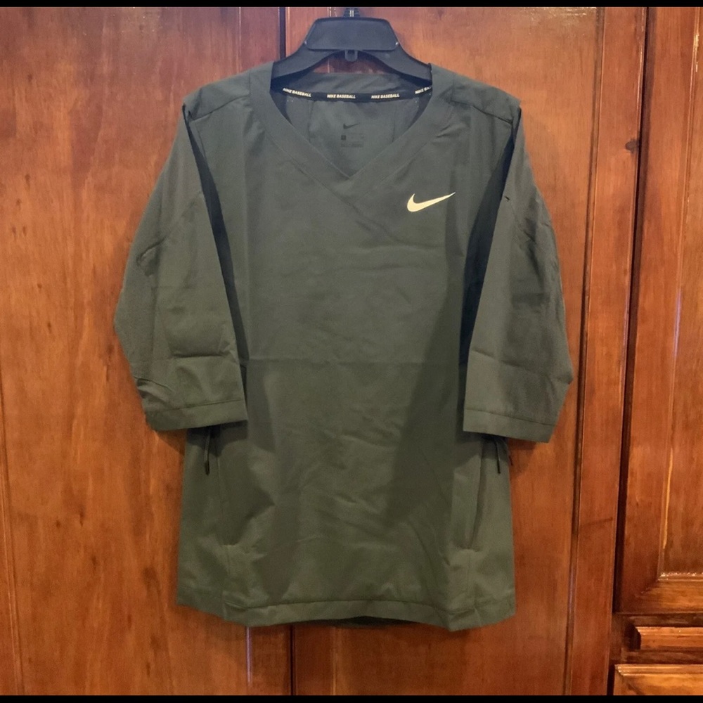 Nike Baseball 897383 Gray 3/4 Sleeve Pullover Wind Windshirt Hot Jacket Mens S